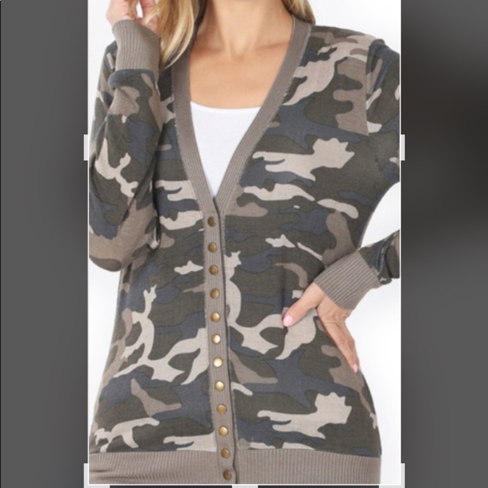 Women’s camo print sweater